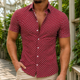 Wyatt Geometric Shirt - Red