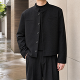 Knox Collarless Jacket - Black