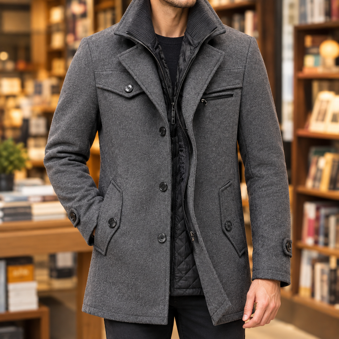 Wyatt Wool Coat - Pure Gray