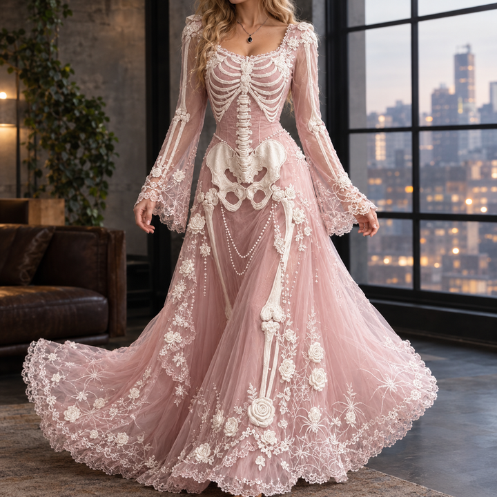 Lucinda-Elise Skeleton Maxi Dress