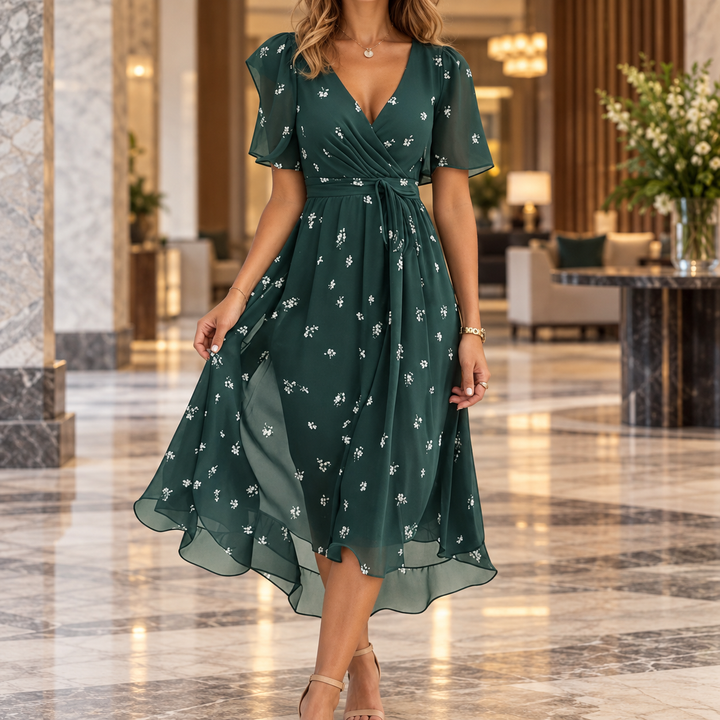 Ilaria-Eve Wrap Midi Dress