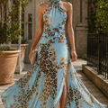 Light Blue Leopard Print