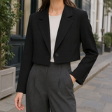 Christabel Cropped Blazer - Black