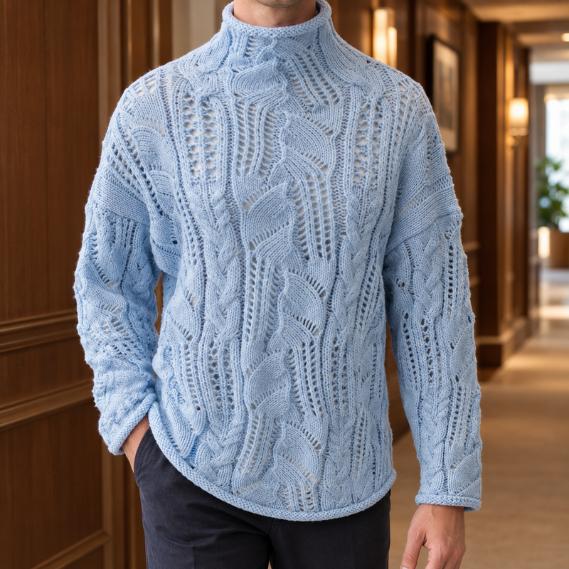 Valentin Openwork Sweater - Blue Spot