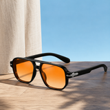 Percival Aviator Sunglasses - Black And Orange