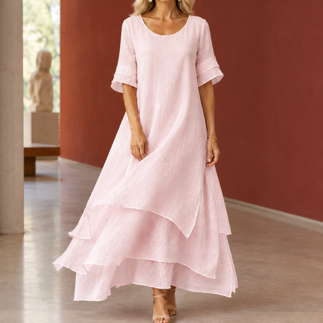 Sabina-Elise Layered Maxi Dress - Pink