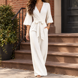Ariane-Belle Wide Leg Jumpsuit - White