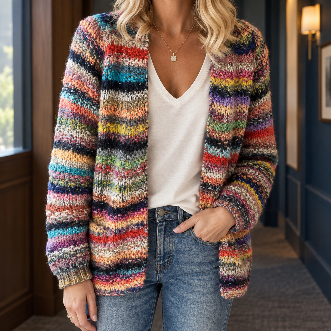 Stacey Textured Cardigan - Multicolor