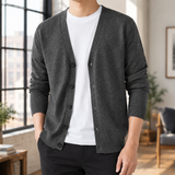 Pascal Button Front Cardigan - Dark Gray