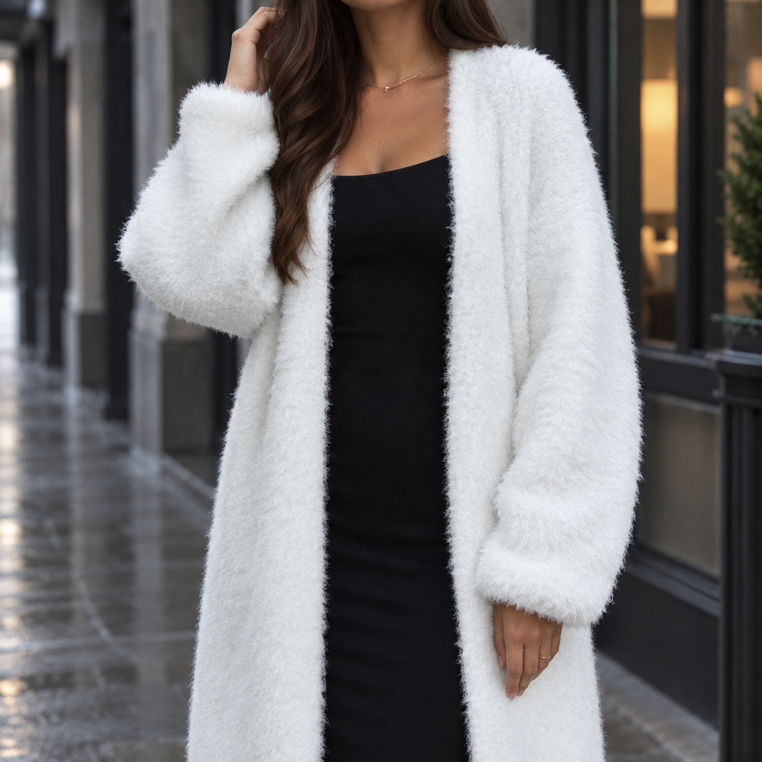 Annabelle Plush Cardigan - White