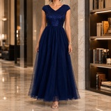 Francesca-Faye Sequin Maxi Dress - Dark Blue