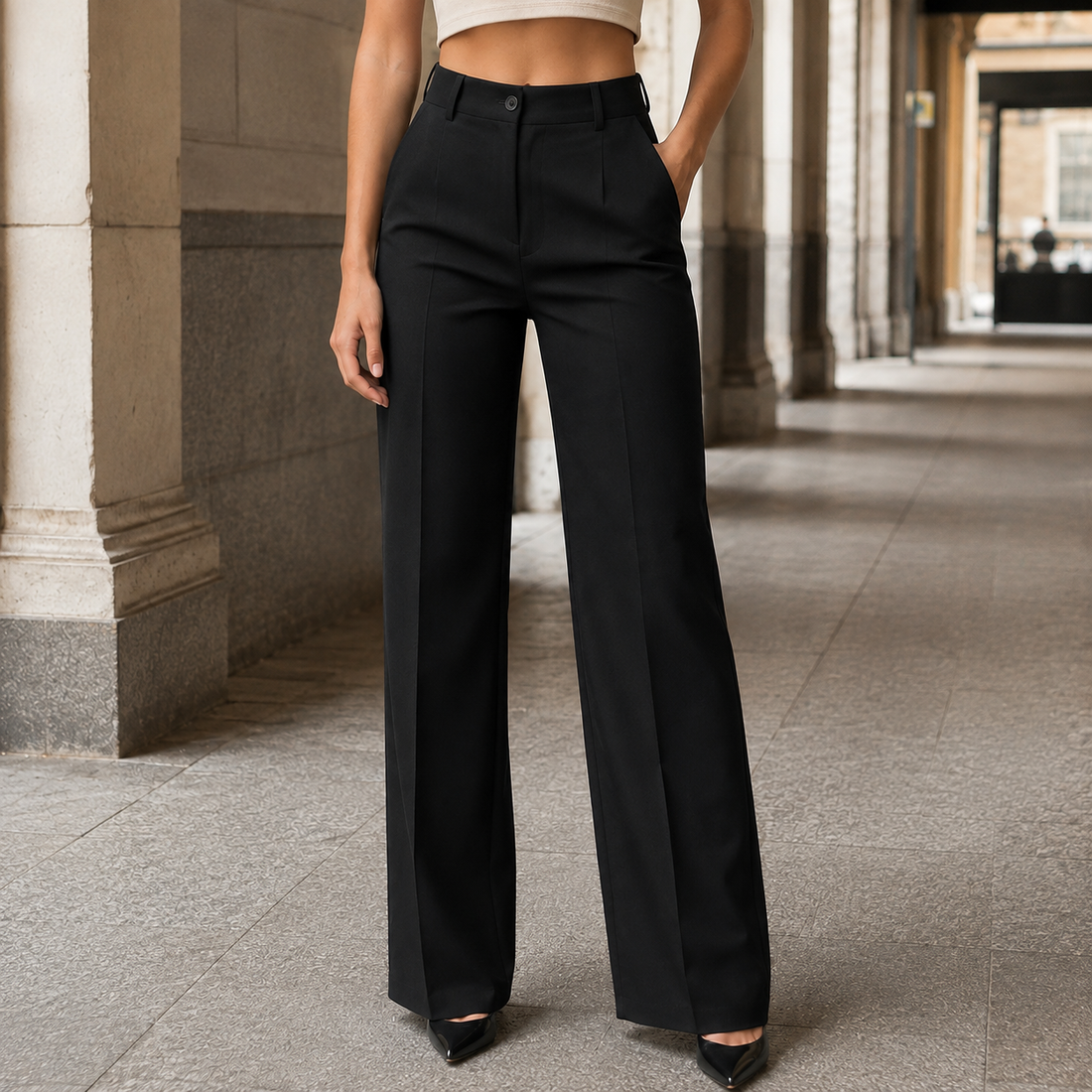 Mabel-Rose Wide Leg Pants - Black