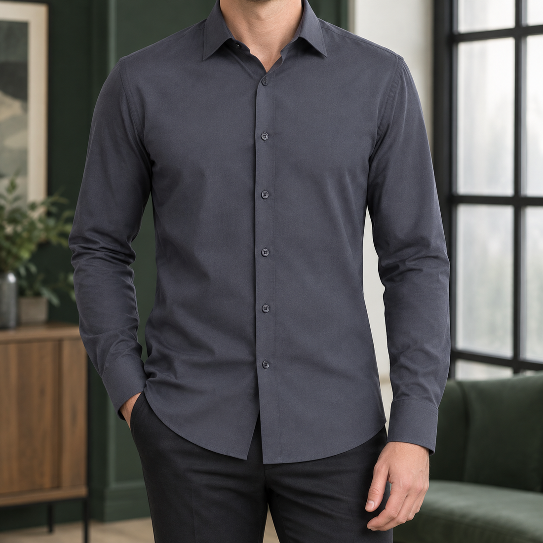 Austin Tailored Shirt - Dark Gray