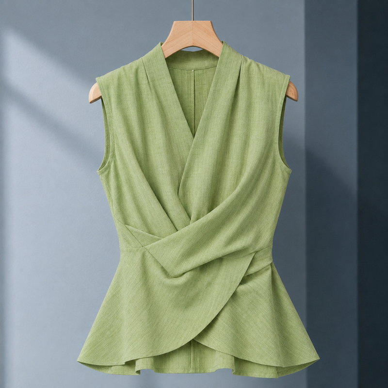 Demelza Wrap Top - Green