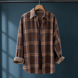 Dorian Relaxed Overshirt - Coffee Brown Plaid