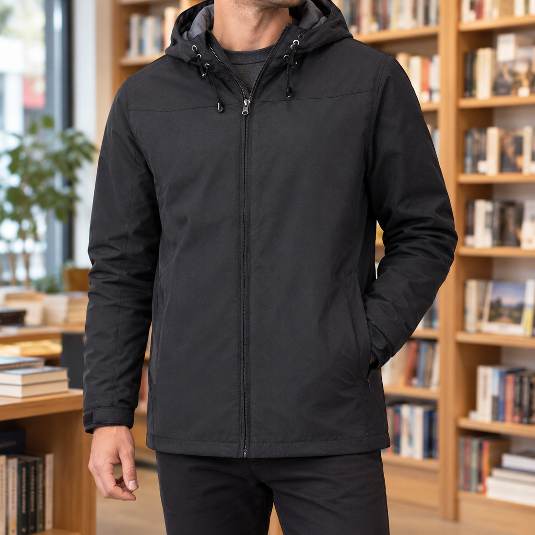 Nathanael Hooded Jacket - Black