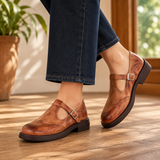 Piacenza Leather Mary Janes - Brown