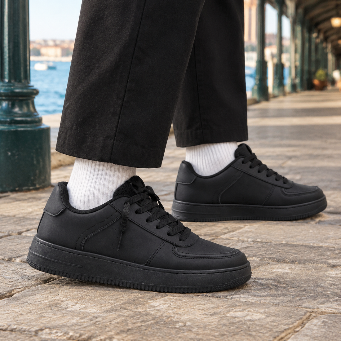 Martelli Lace-Up Sneakers - Black