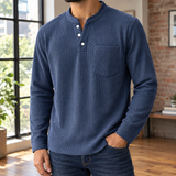 Dorian Ribbed Henley - Navy