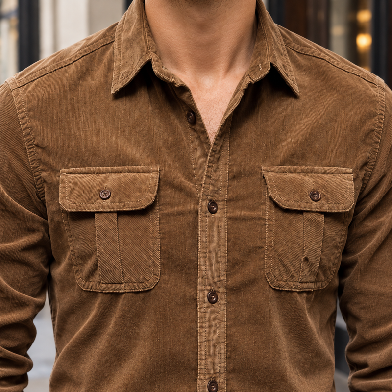 Florian Corduroy Overshirt - Lead Product Detail