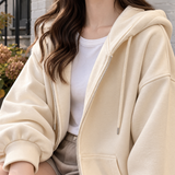 Nina-Pearl Relaxed Zip Hoodie - Lead Product Detail