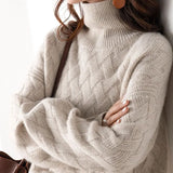 Valentina Diamond Turtleneck - Beige
