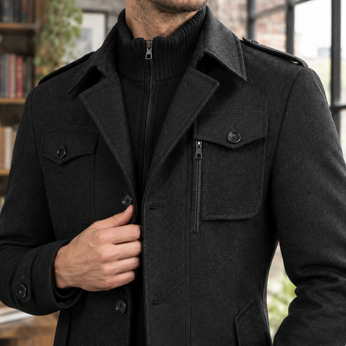 Oliver Wool Coat - Lead Product Detail