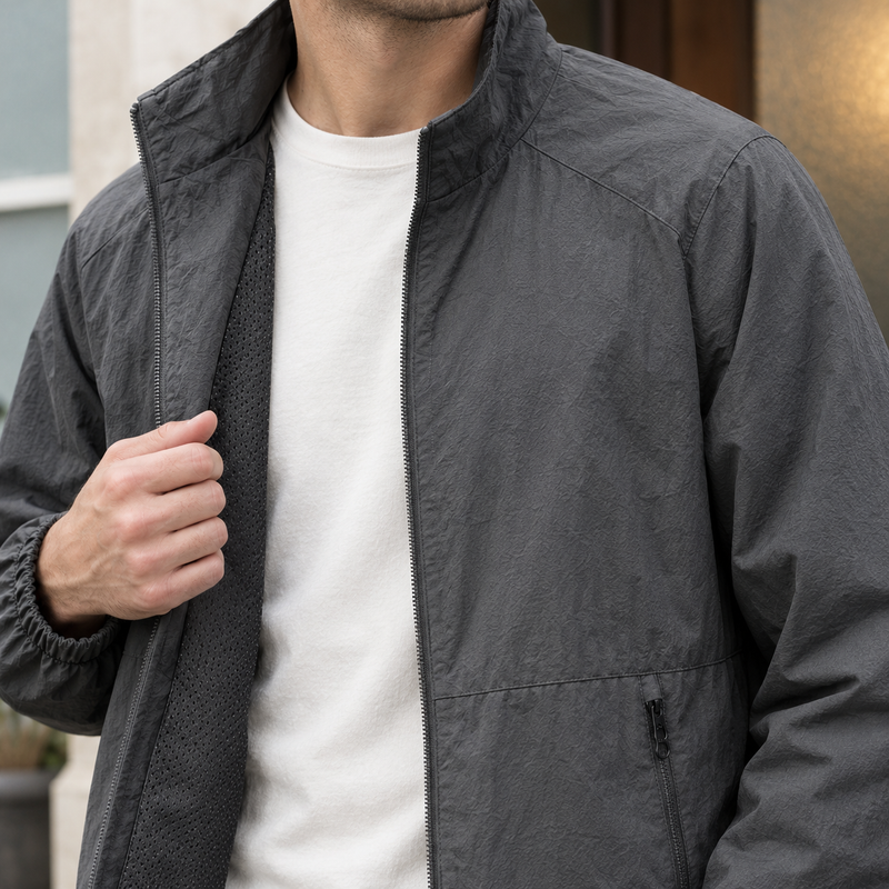 Harlan Stand Collar Jacket - Lead Product Detail