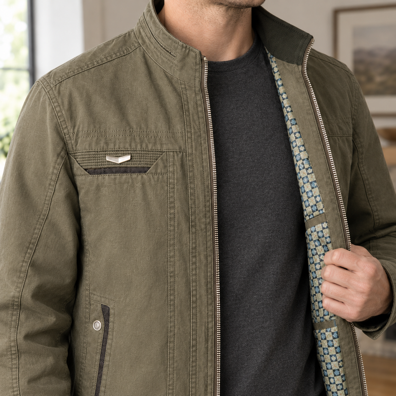 Dorian Stand Collar Jacket - Lead Product Detail