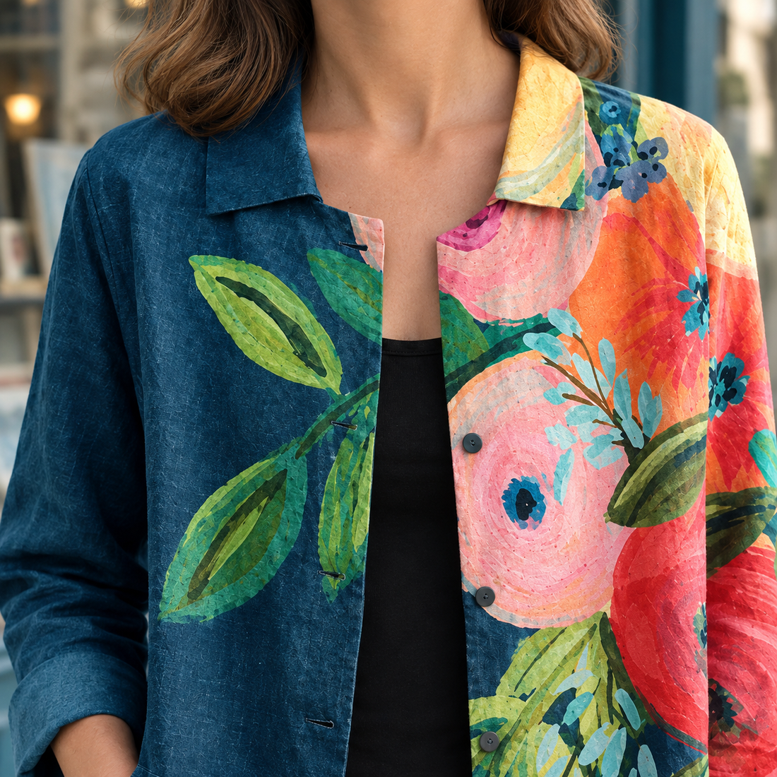 April-Louise Painterly Shirt - Lead Product Detail