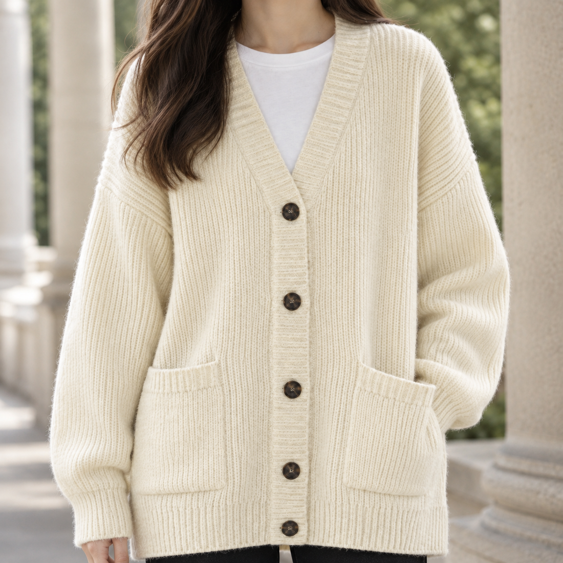 Mireille-Sage Ribbed Cardigan - Lead Product Detail