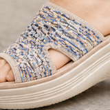 Abate Woven Wedge Sandals - Lead Product Detail