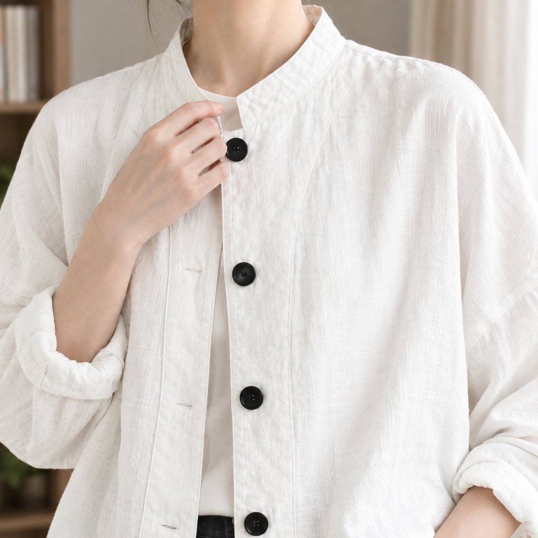 Rachel Stand Collar Jacket - Lead Product Detail