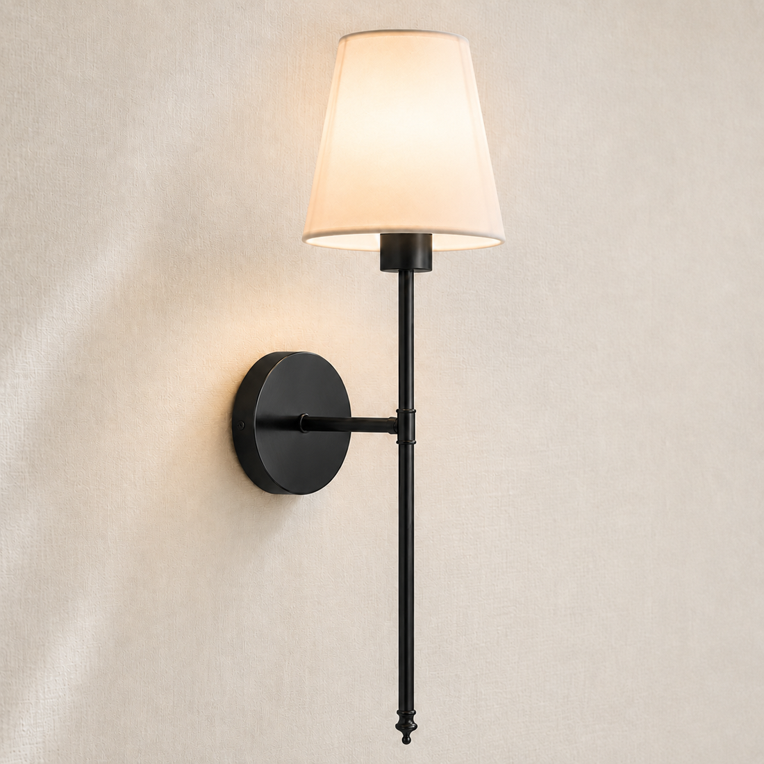 Cairn Fabric Shade Lamp - Matte Black