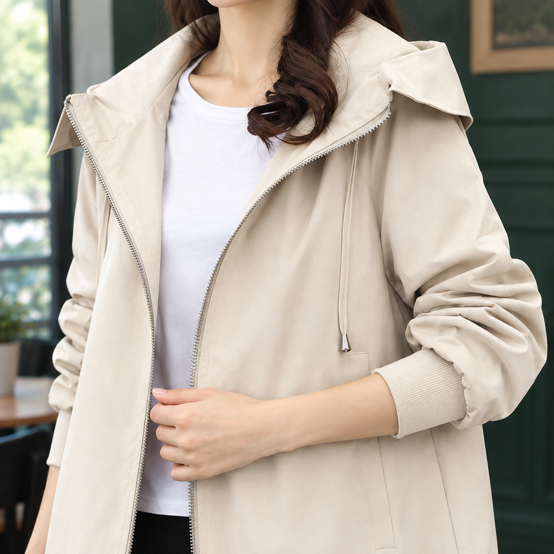 Aiglon-Louise Hooded Jacket - Lead Product Detail