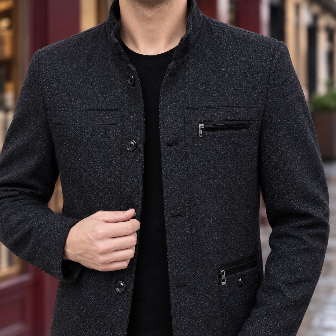 Hudson Stand Collar Jacket - Lead Product Detail