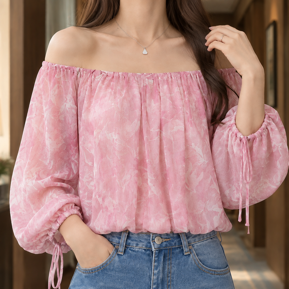 Rowena-Jade Off Shoulder Top - Lead Product Detail