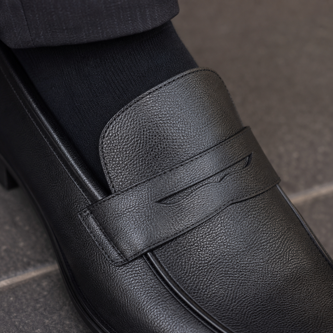 Calvino-Napoli Leather Loafers - Lead Product Detail