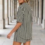 Xenia Striped Shorts Set - Lead Alternate View
