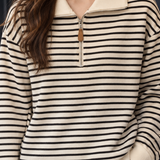 Stacey-Lane Striped Zip Top - Lead Product Detail