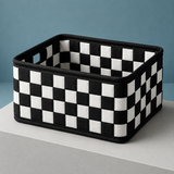 Benedict Woven Storage Basket - Black And White