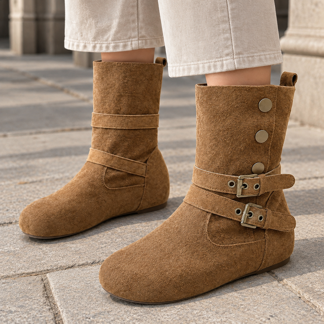 Loredan Buckle Boots - Lead Product Detail