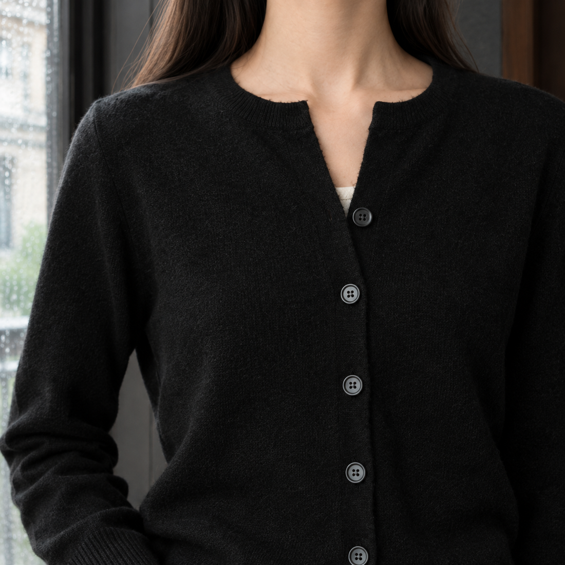 Cecilia Button Front Sweater - Lead Product Detail