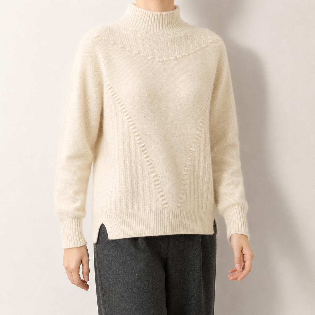 Wetherby Textured Knit Sweater - Cream