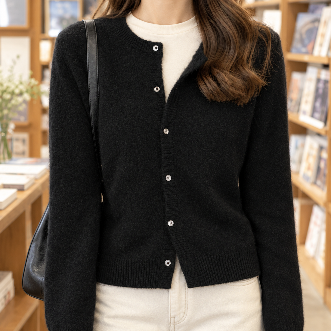 Augustine Round Neck Cardigan - Lead Product Detail