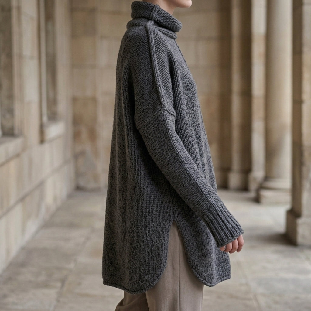 Florence Stacked Collar Sweater - Lead Alternate View