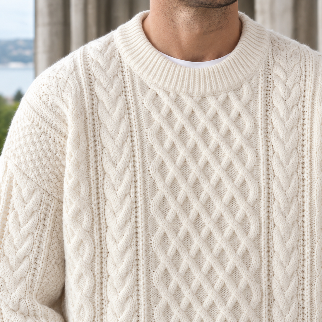 Wyatt Cable Knit Sweater - Lead Product Detail