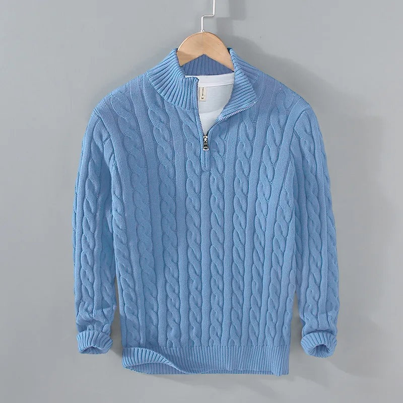 Avellino Cable-Knit Sweater - Blue
