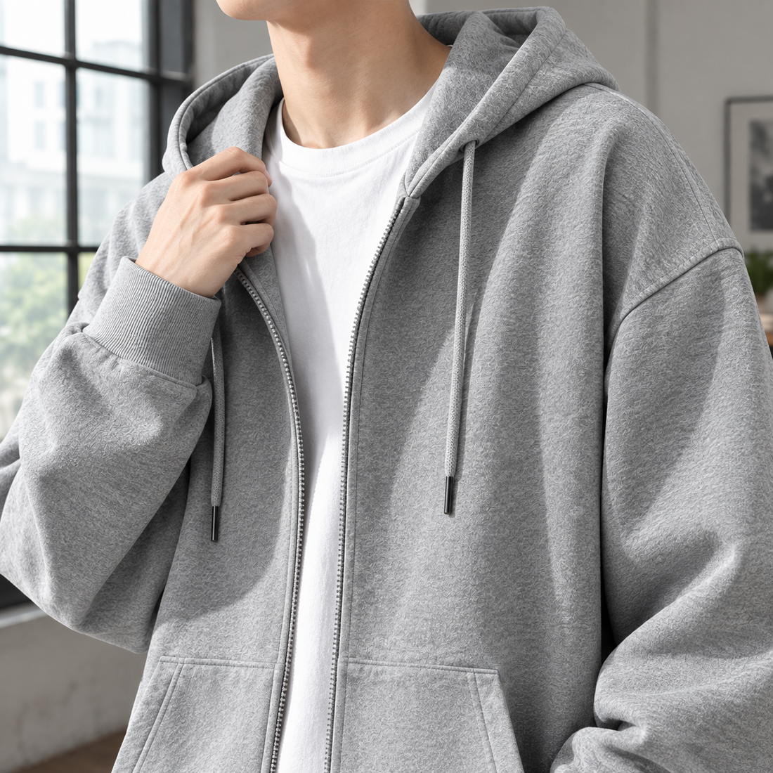 Florian Oversized Hoodie - Lead Product Detail