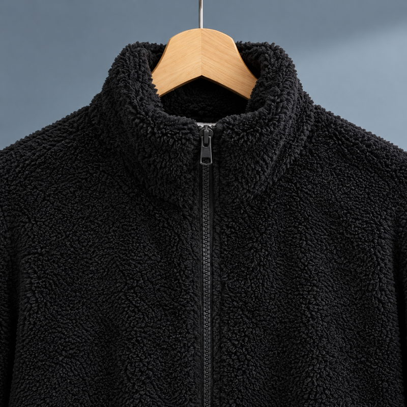 Bethany Plush Zip Jacket - Lead Product Detail